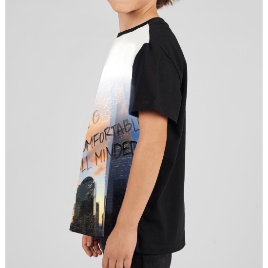 Pamuklu Urban Temalı Çocuk Tişört | Rahat Kalıp