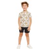 Pamuklu Günlük İkili Çocuk Takımı | Versace Desen | Tişört: %100 Pamuk, Şort: %95 Pamuk %5 Likra