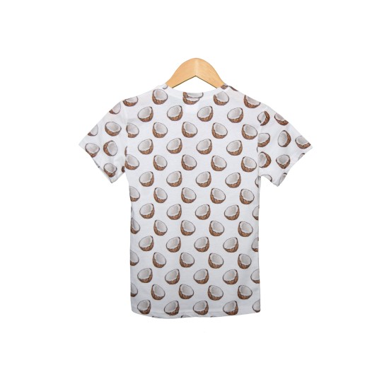 Pamuklu Günlük İkili Çocuk Takımı | Coconat Desen | Tişört: %100 Pamuk, Şort: %95 Pamuk %5 Likra