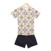 Pamuklu Günlük İkili Çocuk Takımı | Versace Desen | Tişört: %100 Pamuk, Şort: %95 Pamuk %5 Likra