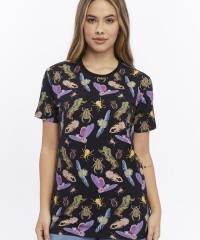 Böcekler Baskılı Pamuk Tişört | Uniseks