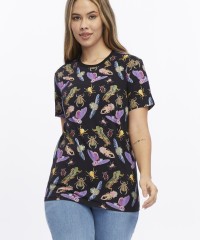 Böcekler Baskılı Pamuk Tişört | Uniseks