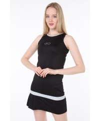 Kadın Gri Biyeli Siyah Şortlu Tenis Elbisesi