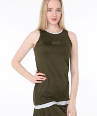 Kadın Haki Şortlu Tenis Elbisesi