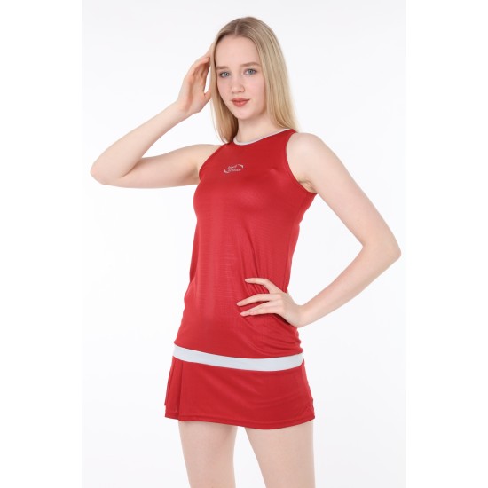 Kadın Kırmızı Şortlu Tenis Elbisesi