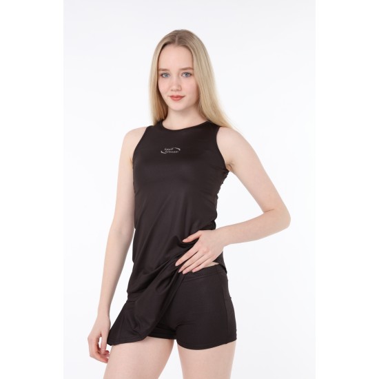 Kadın Siyah Şortlu Tenis Elbisesi