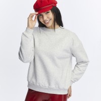 Kadife True Self Love Desenli Gri Melanj Yumuşak Dokulu Regular Fit Bisiklet Yaka Kadın Sweatshirt