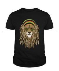 Hippi Aslan Baskılı Siyah T-Shirt | Uniseks