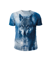 Mavi Kurt Baskılı Slim Fit Tişört | Uniseks