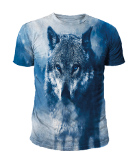 Mavi Kurt Baskılı Slim Fit Tişört | Uniseks