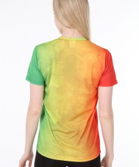 Hippi Aslan Baskılı Çok Renkli Slim Fit Tişört | Uniseks