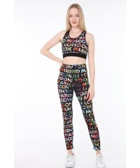 Kadın Baskılı Sporcu Tayt Alt Üst Takım