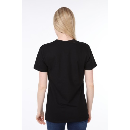 Üç Maymun Baskılı Siyah Tişört | Uniseks