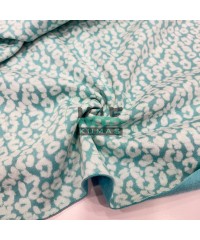 Baskılı 3 İplik Şardonlu Kumaş | Aqua Leopar