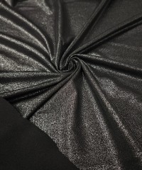 Gümüş Kumlama Baskı Siyah İnterlok Kumaş | 300x135 cm | A-07