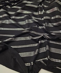 Penye Gümüş Noktalı Çizgi Süprem Kumaş | A-05