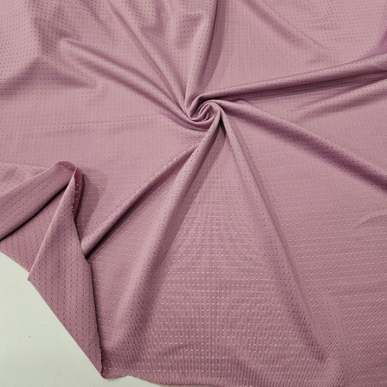 Penye Polyester Delikli Süprem Kumaş | Puslu Lila | A-06