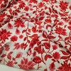Penye Kırmızı Çiçekler Su yolu Kırışık Kumaş | A-03