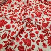 Penye Kırmızı Çiçekler Su yolu Kırışık Kumaş | A-03