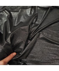 Gümüş Kumlama Baskı Siyah İnterlok Kumaş | 300x135 cm | A-07