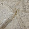 Gümüş Kumlama Baskı Krem Delikli Süprem Kumaş | A-08