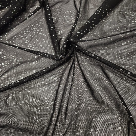 Küçük Yıldız Varak Baskı Tül Kumaş | A-10