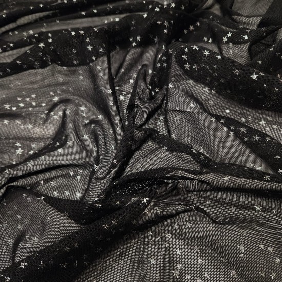 Küçük Yıldız Varak Baskı Tül Kumaş | A-10