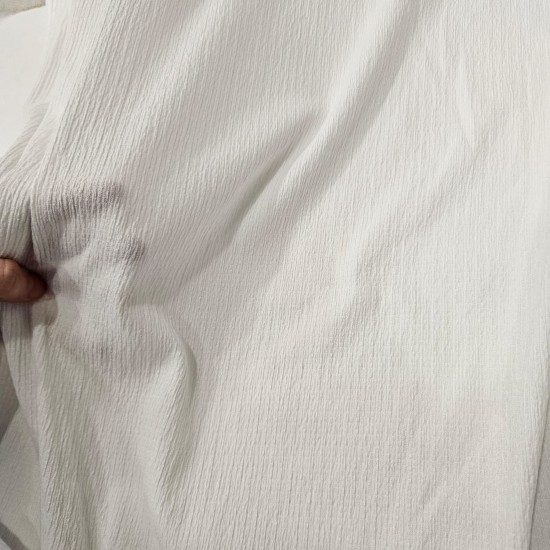 Penye Beyaz Su yolu Kırışık Kumaş | R1-04