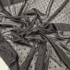 Siyah Küçük Flok Puantiyeli Tül Kumaş | A-02