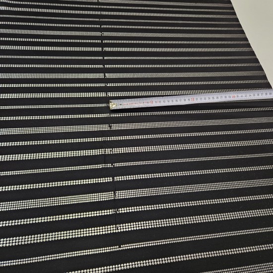 Penye Gümüş Noktalı Çizgi Süprem Kumaş | 200x145 cm | A-05-2