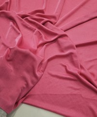 Likralı Polyester Pembe İnterlok Kumaş | D-01