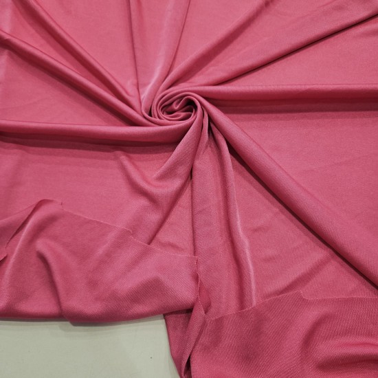 Likralı Polyester Pembe İnterlok Kumaş | D-01