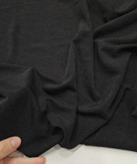 Siyah Likralı Polyester Ribana Kumaş | D-03