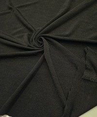 Siyah Likralı Polyester Ribana Kumaş | D-03