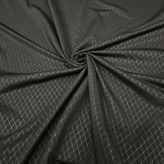 Baklava Desen Tişörtlük Siyah Lyc Süprem Kumaş | R1-10