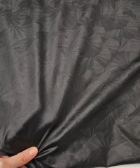 Geometrik Halka Desen Siyah Lyc Süprem Kumaş | R1-12