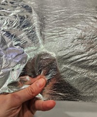 Tela Üzeri Gümüş Varak Kumaş | R1-09