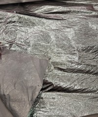 Tela Üzeri Gümüş Varak Kumaş | R1-09