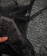 Gümüş Varaklı Delikli Süprem Kumaş | R1-14