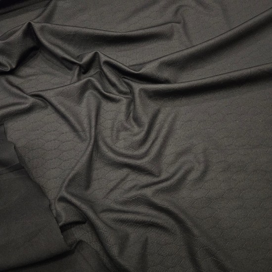 Geometrik Desen-2 Siyah İnterlock Kumaş | R1-15