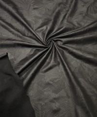 Geometrik Halka Desen Siyah Lyc Süprem Kumaş | R1-12