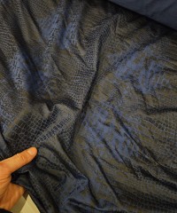 Gece Mavisi  Lyc Süprem Kumaş Piton Mat Siyah Baskı | R1-21