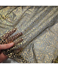 Altın Duvar Baskılı Siyah Tül Kumaş |  R1-23