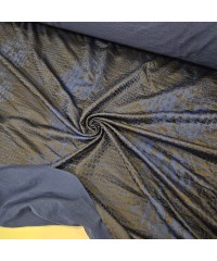 Gece Mavisi  Lyc Süprem Kumaş Piton Mat Siyah Baskı | R1-21