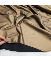 Bej Kaplama Baskı Siyah İnterlok Kumaş | R1-05