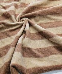 Tek Yüzlü Kahve Çizgili Polar Kumaş | B-2