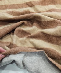 Tek Yüzlü Kahve Çizgili Polar Kumaş | B-2