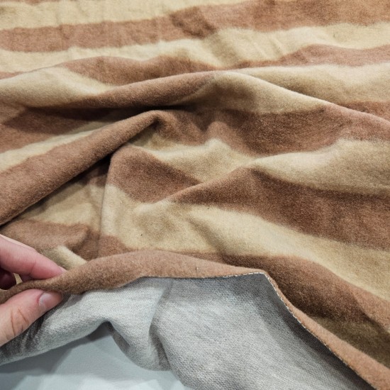 Tek Yüzlü Kahve Çizgili Polar Kumaş | B-2