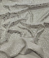 Gümüş Varak Duvar Desen Delikli Süprem Kumaş | B-3