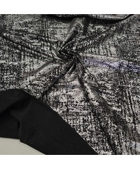 Gümüş Batik Desen Siyah Süprem Kumaş | B-9